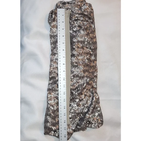 Women's J.Jill Sequin Pencil Skirt M Silver/Sterling - Picture 8 of 8